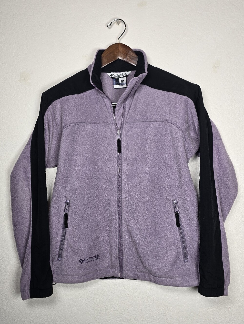 Columbia Women’s M Colorblock Full-Zip Fleece Jacket - Lilac Purple/Black